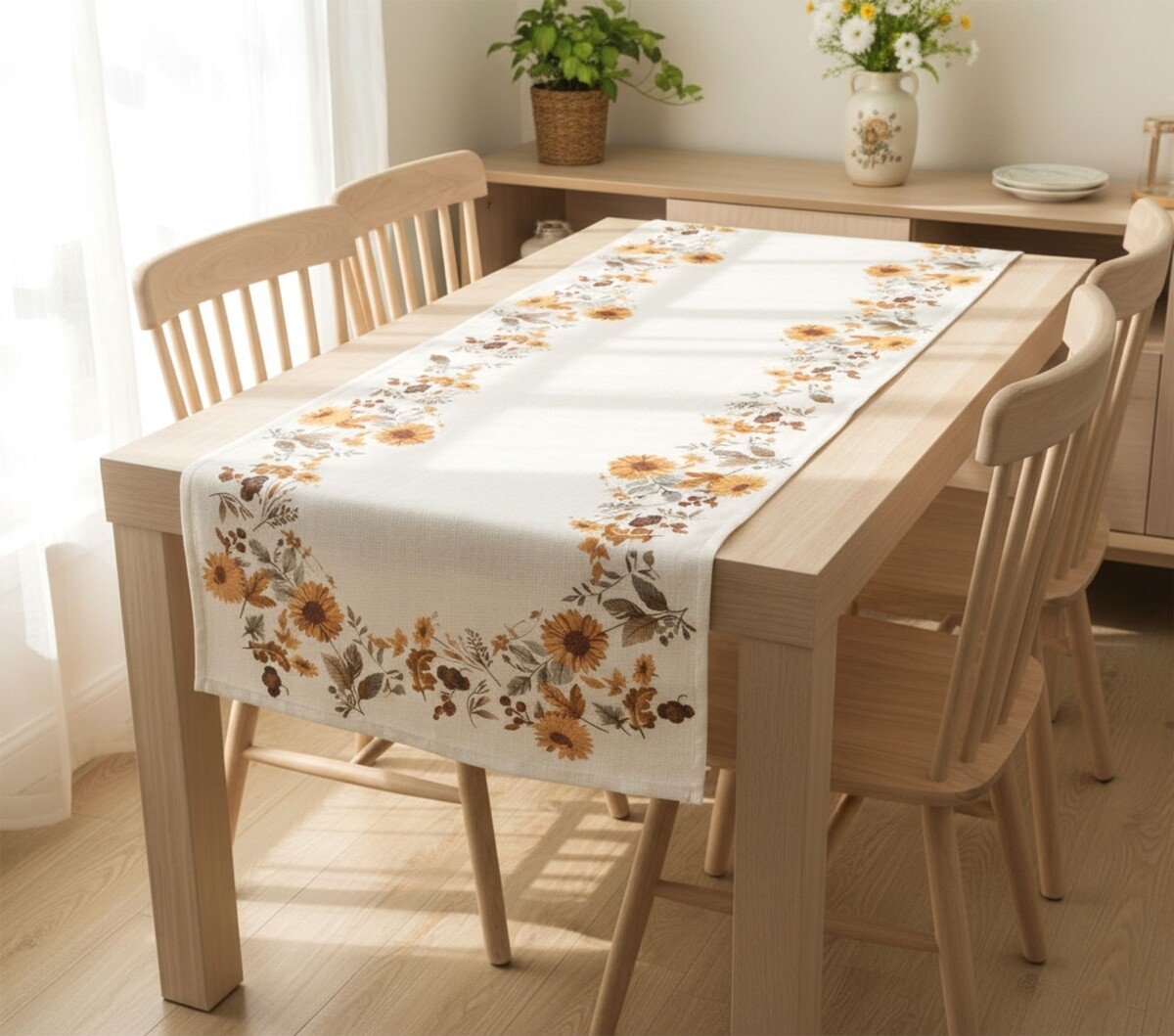 Obrus celoročný, Oranžové kvety,