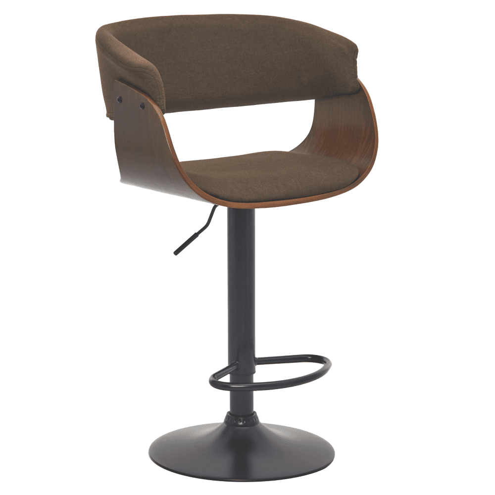 Barová stolička, hnedá látka/orech/čierna, ELKIN