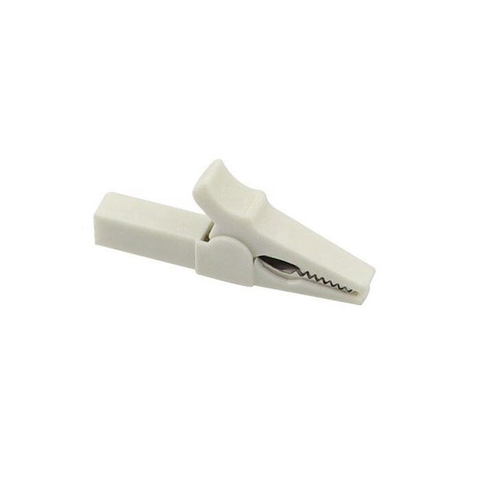 Krokodýlová svorka s banánkovým výstupem 4mm - Bílá