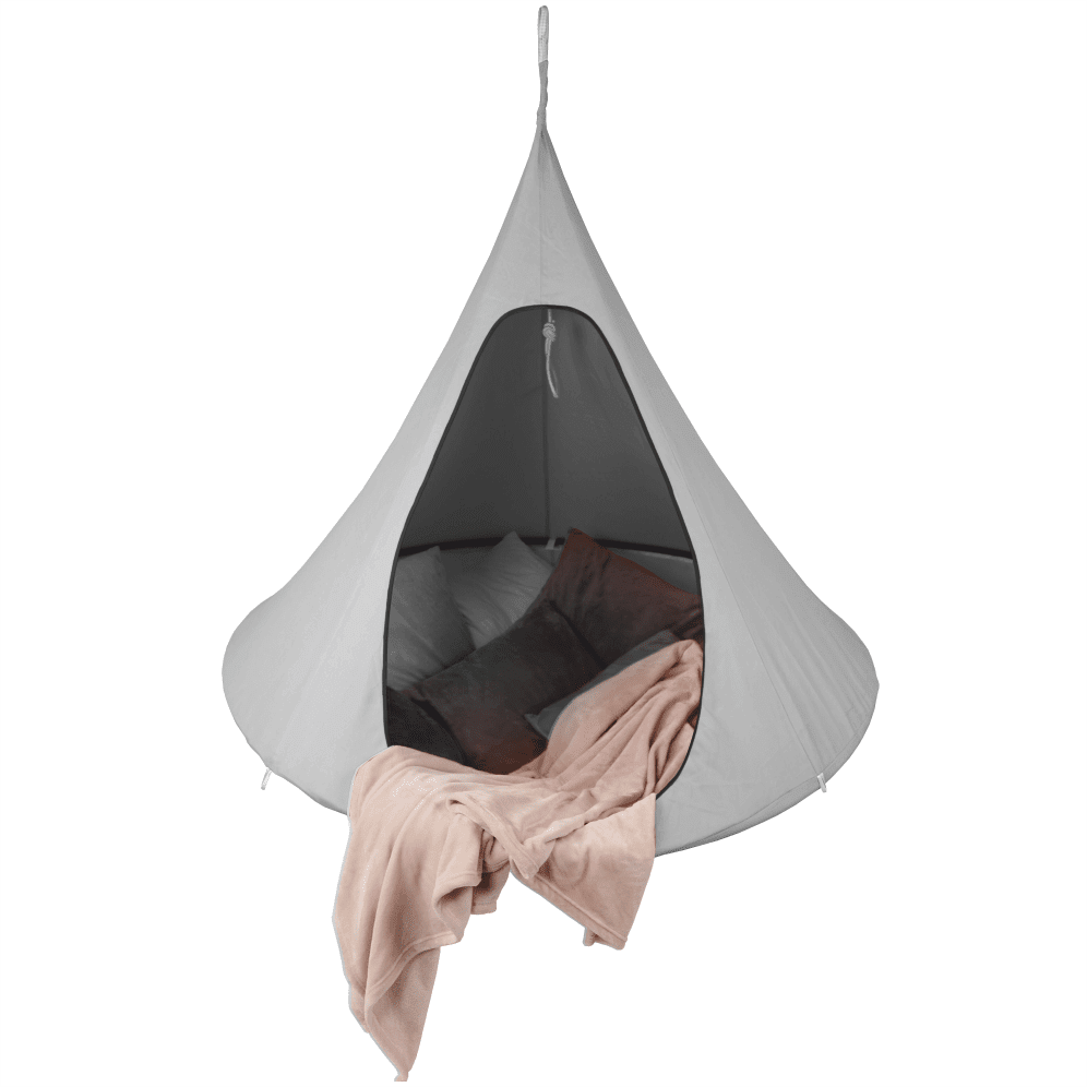 Závesné hojdacie kreslo KLORIN — svetlo šedá, nosnosť 200kg