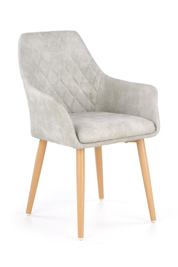 Jedálenské kresielko VIRGIL — kov, PU koža, viac farieb Sivá