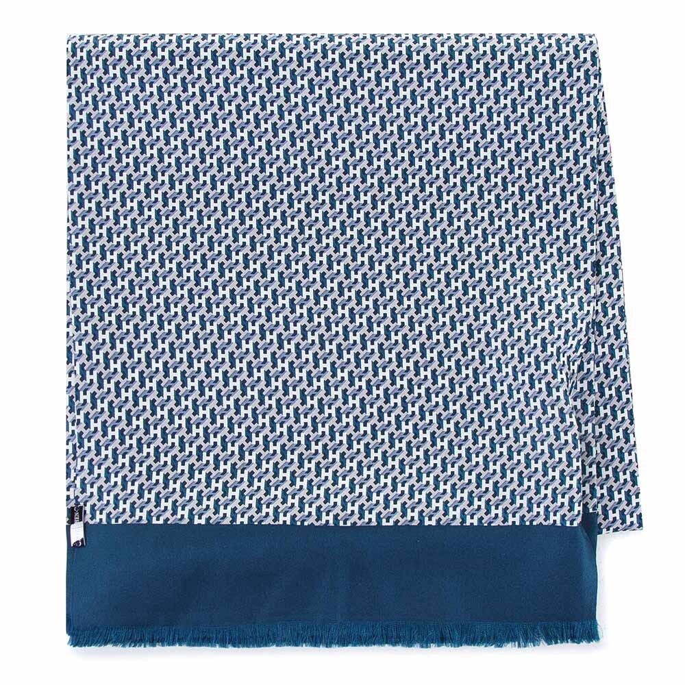 Pánsky hodvábny šál 93-7M-S41-5 zeleno-sivý