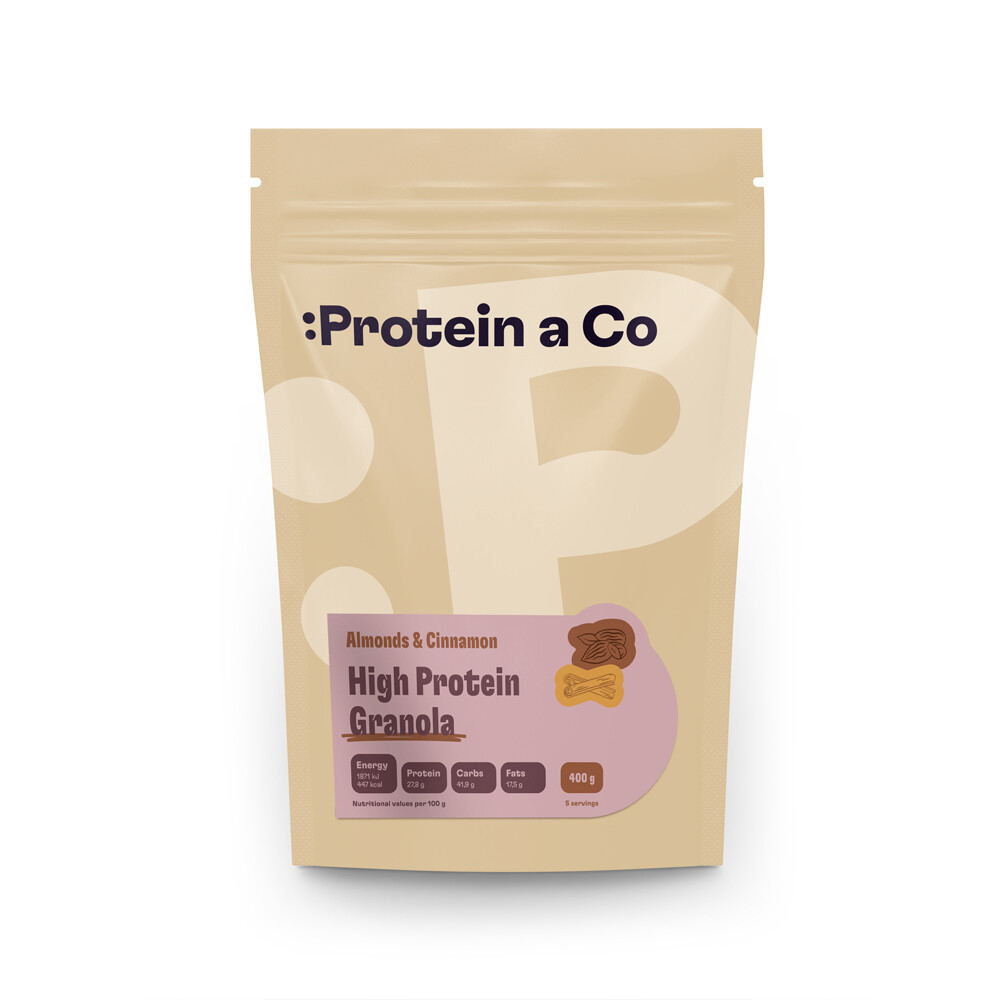 Protein a Co Granola high proteín – Mandle a škorica 400 g