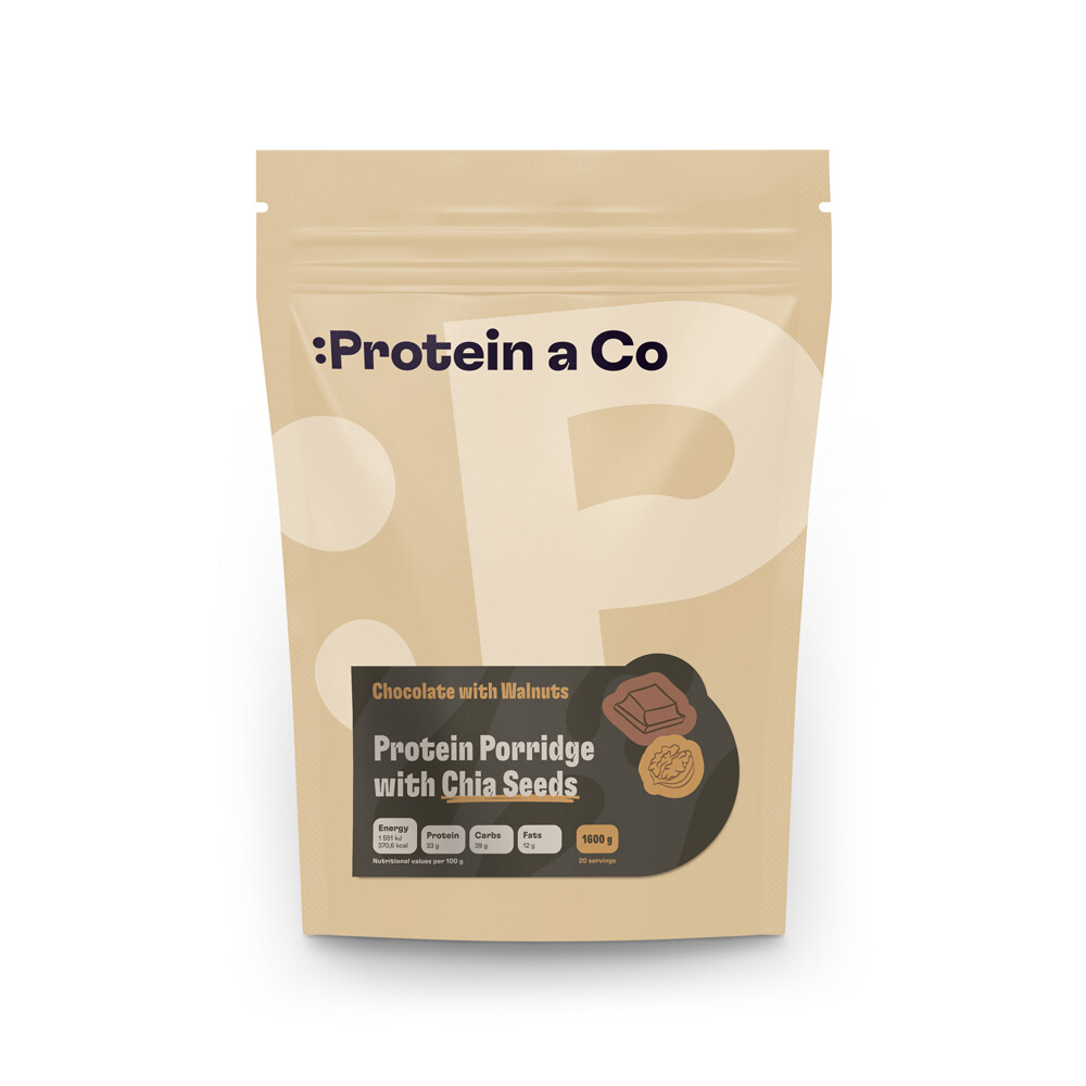 Protein a Co Proteínová kaša s chia - Čokoláda s vlašským orechom 1 600 g