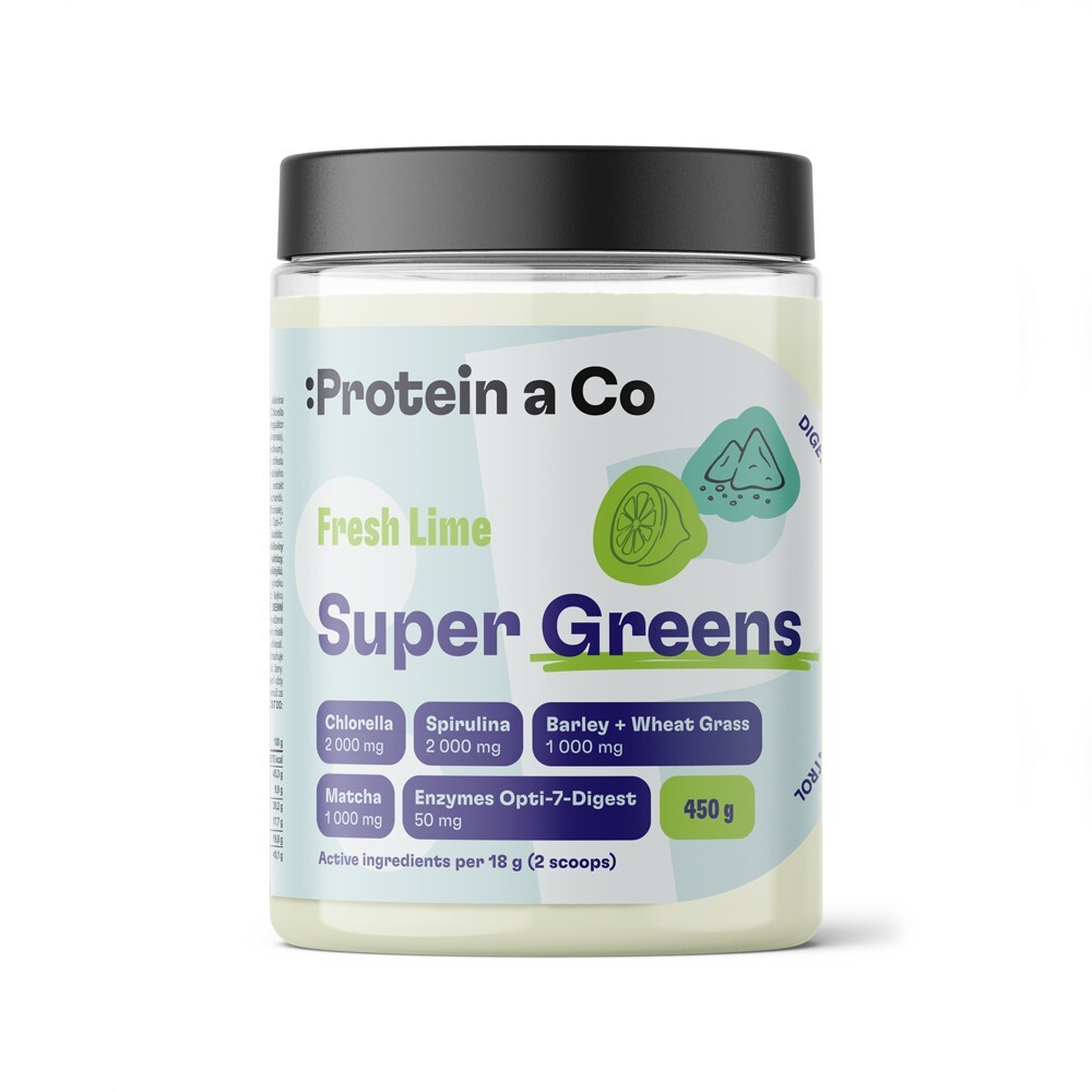 Protein a Co Super Greens - Fresh lime 450 g