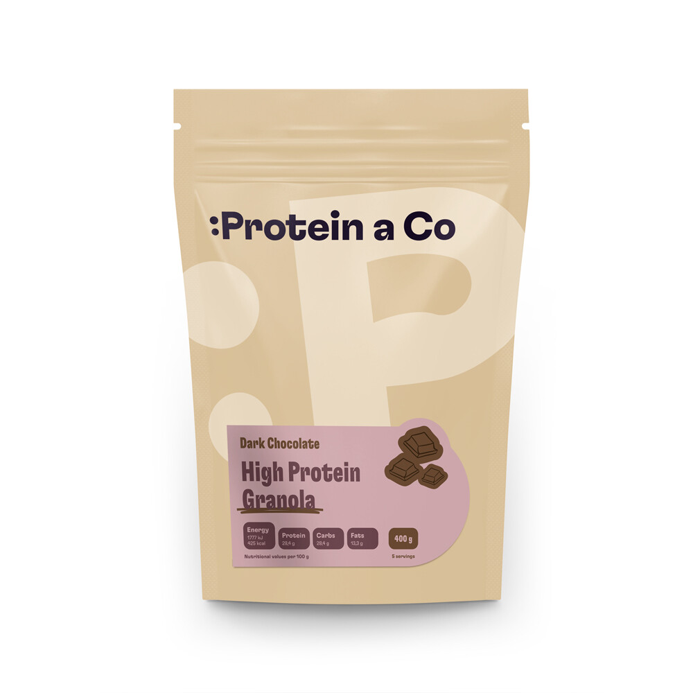 Protein a Co Granola high proteín – Tmavá čokoláda 400 g