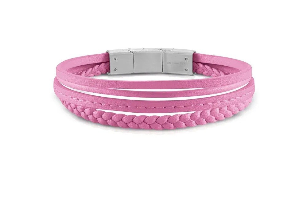 Guess Náramok z ružovej kože Malibu JUMB01345JWSTPIT-U