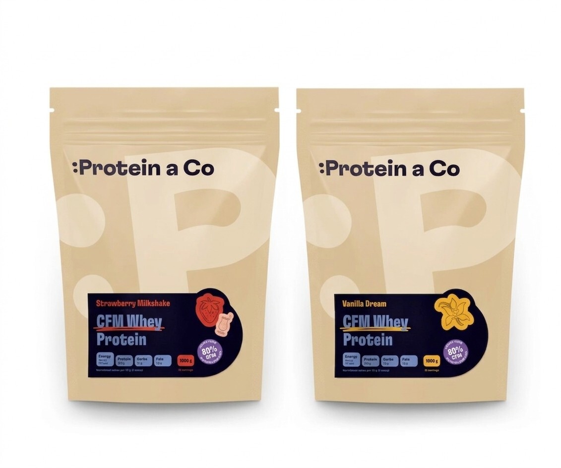 Protein a Co CFM Whey Protein 80 - Vanilla Dream a Strawberry Milkshake 1 + 1 kg