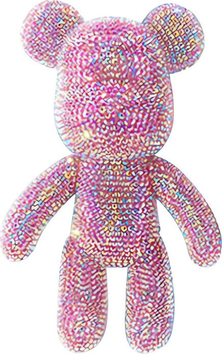 RealG RC-K-257 Diamantové malování 5D figurka 51 cm, medvěd růžový