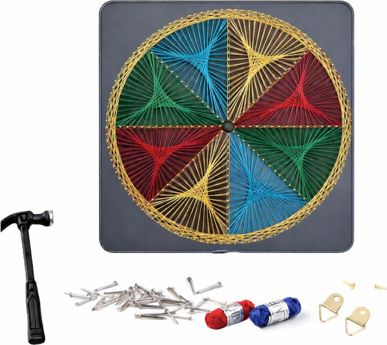 RealG RC-K-158 Kreativní sada na String Art 40 × 40 cm, geometrický kruh