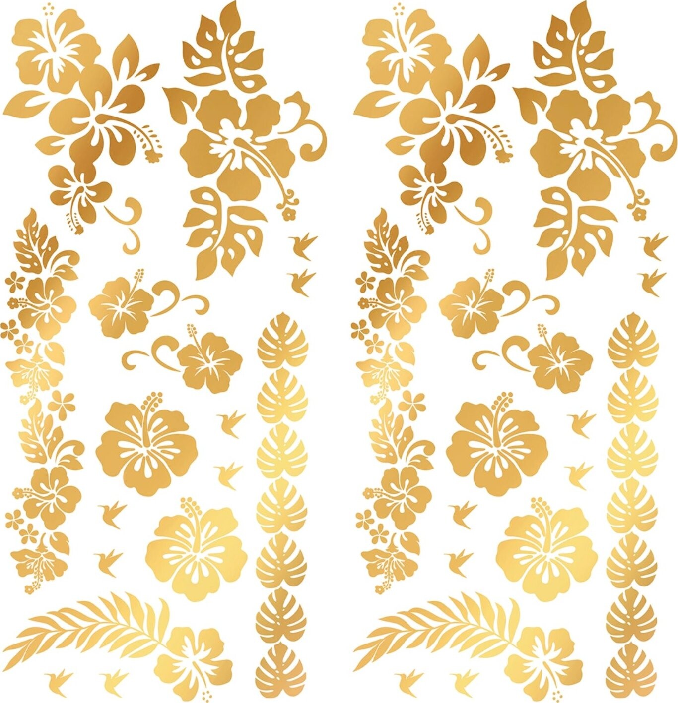 Guirca tetovačky květiny - listy - festival - 34 ks - 14 × 30 cm