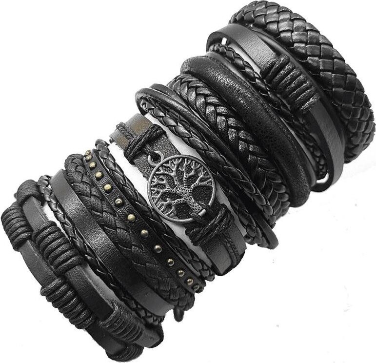 Kožený náramok – sada 10 ks – Q333