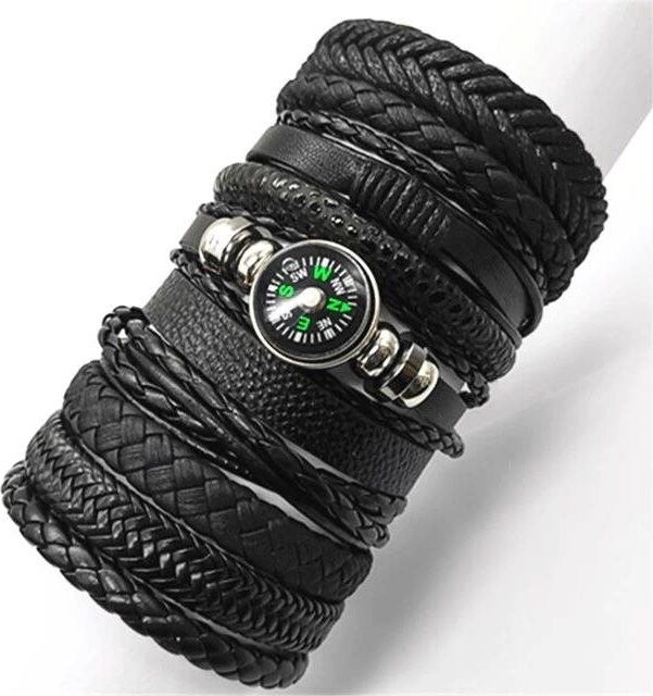 Predator Q1 Kožený náramok kompas sada 10 ks Q05/V