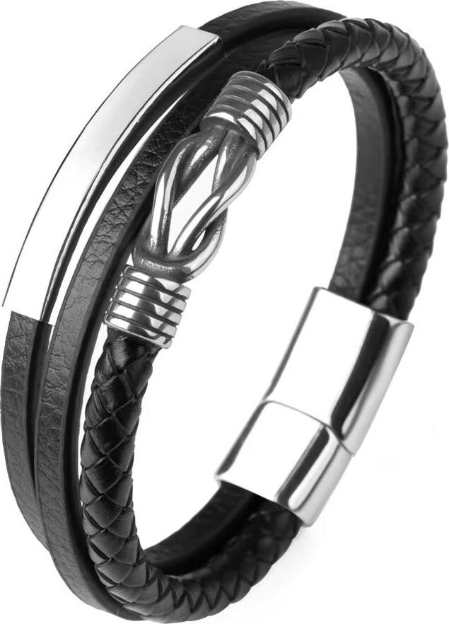 Predator Q1 Kožený náramok 25 cm – čierny