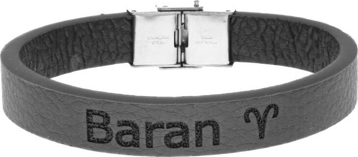 Ewena Kožený náramok čierny so znamením Baran