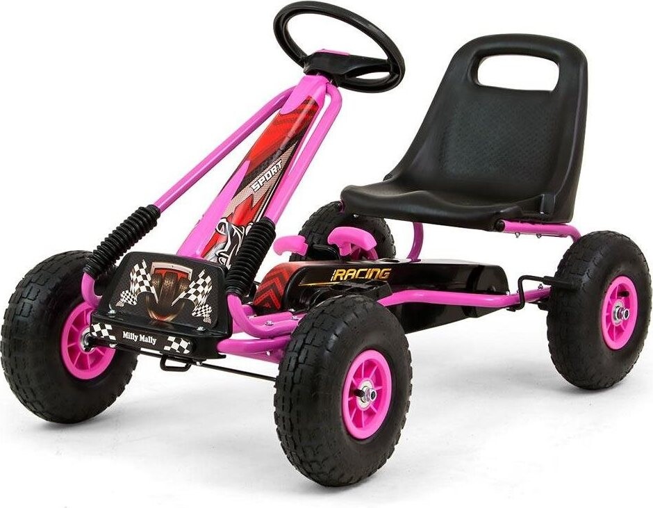 Milly Mally Detská šliapacia motokára Go-kart Thor ružová