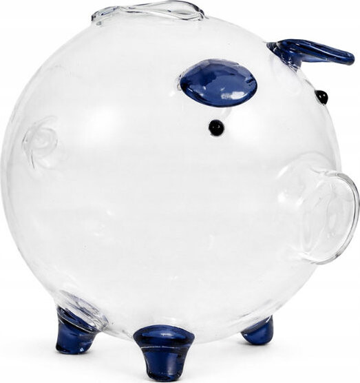 Verk 27693 Skleněná pokladnička prasátko s modrými detaily