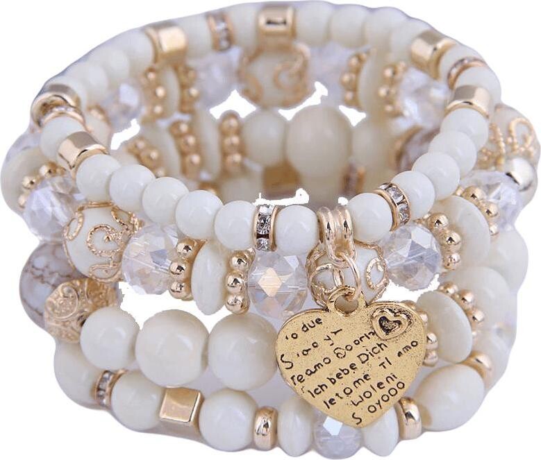 Dámský korálikový wrapový náramok – súprava 4 ks – KW8123-2