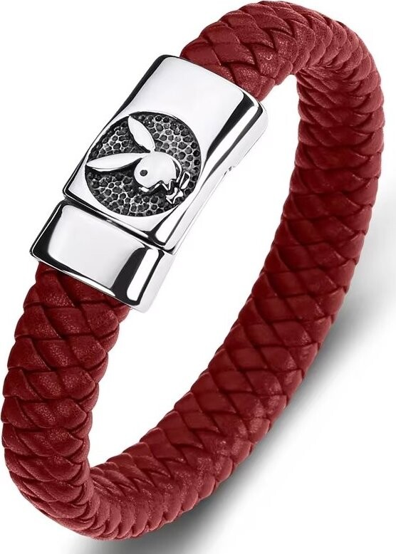 Predator Q1 Playboy Elegantný kožený náramok 23 cm červený