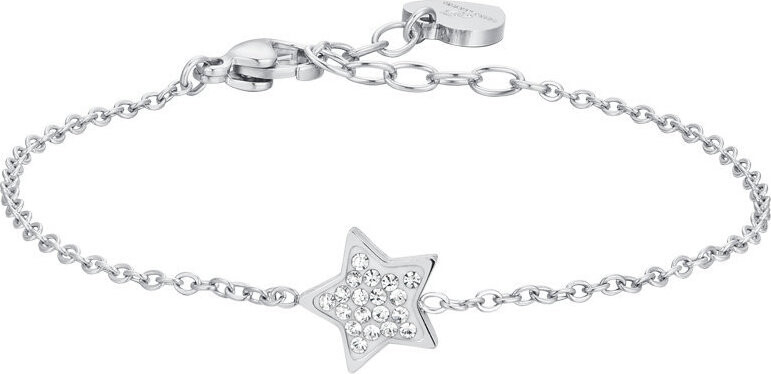 LUCA BARRA Oceľový náramok s hviezdou a kryštálmi