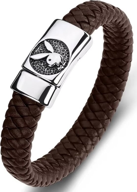 Predator Q1 Playboy Elegantný kožený náramok 23 cm hnedý