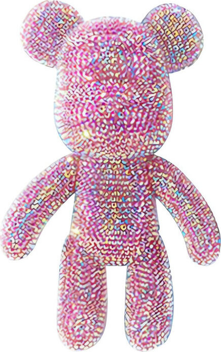 RealG RC-K-256 Diamantové malování 5D figurka 38 cm, medvěd růžový