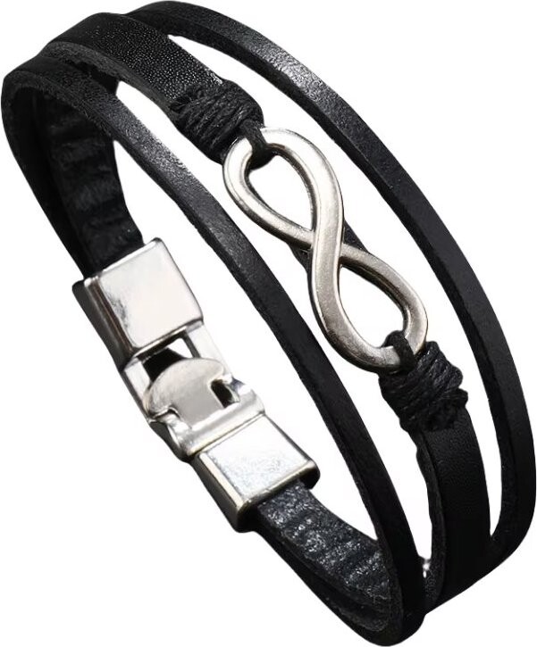 Predator Q1 Steel Pulse pánsky náramok Nekonečno, čierny 23 cm