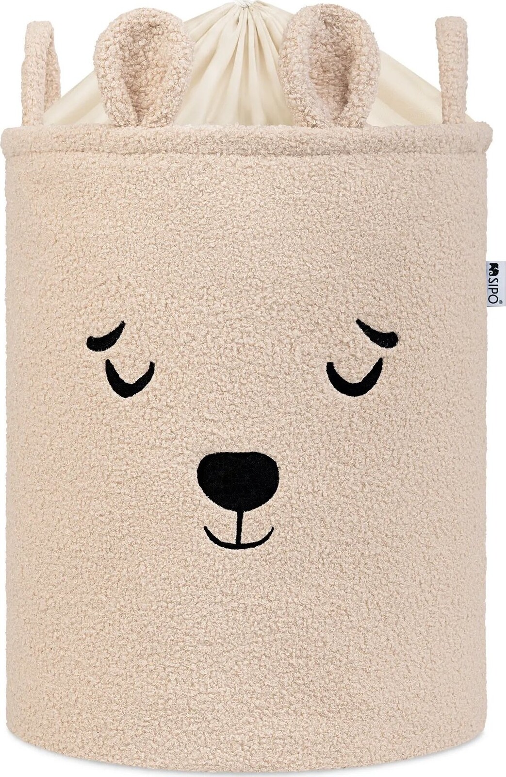Sipo Koš Premium Bouclé se šňůrkou 43 l Bear Beige