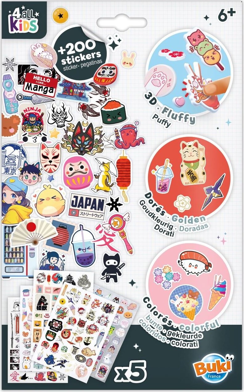 BUKI France Sada 200+ samolepek Manga