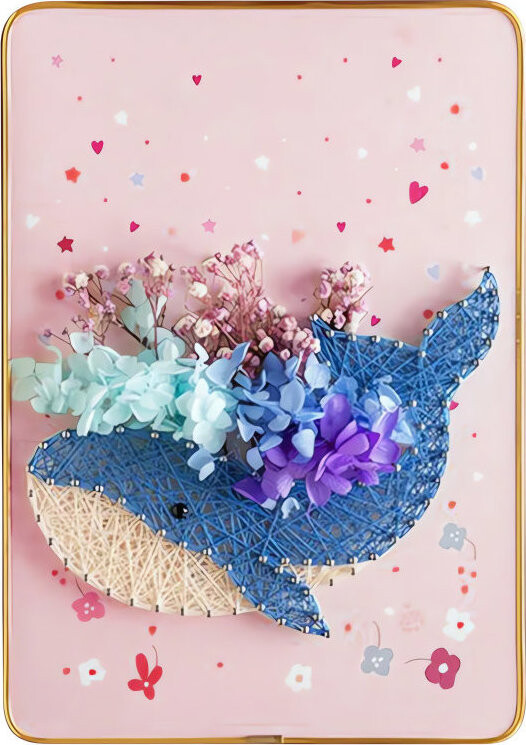 RealG RC-K-1150 Kreativní sada na String Art - LED obraz v rámu 21 × 30 cm, delfín