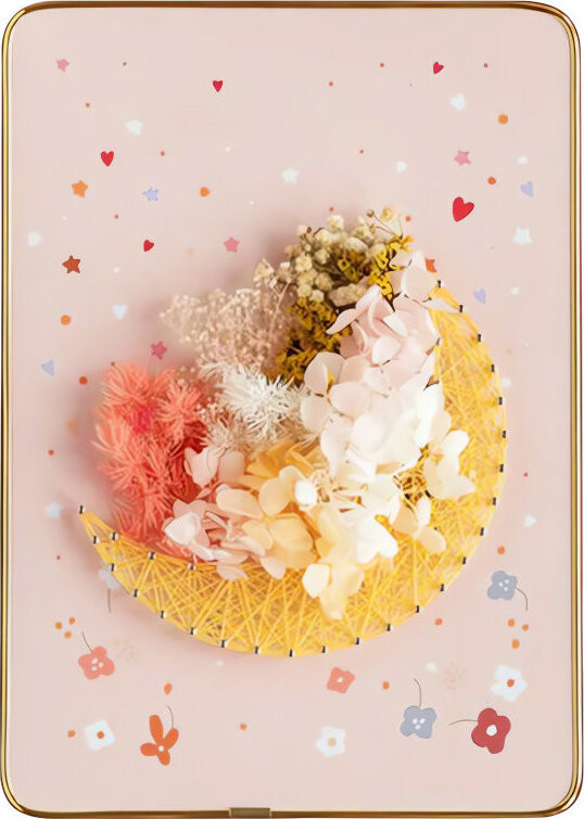 RealG RC-K-1146 Kreativní sada na String Art - LED obraz v rámu 21 × 30 cm, půlměsíc