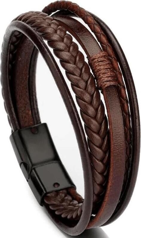 Predator Q1 Kožený náramok A7004 25 cm – hnedý