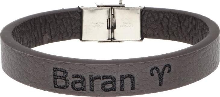 Ewena Kožený náramok hnedý so znamením Baran