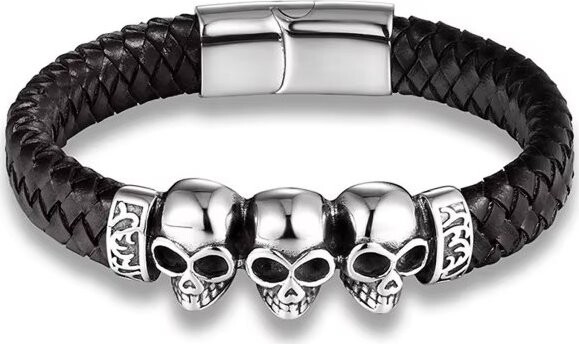 Predator Q1 Onyx Forge – pánske náramky, čierna, lebka