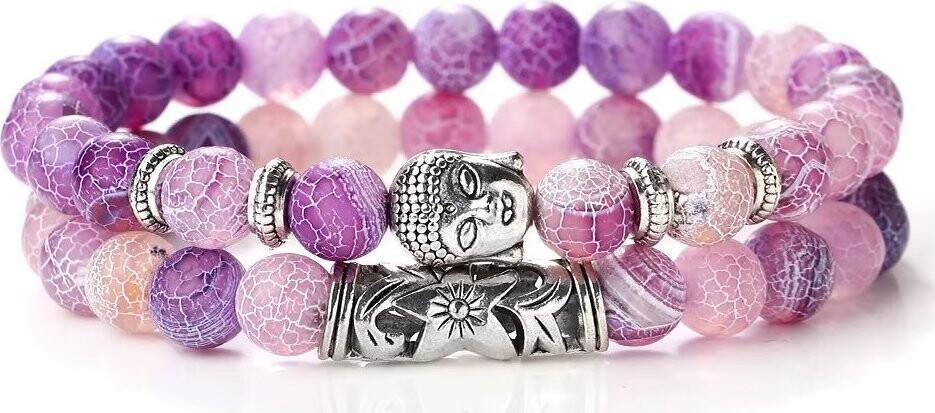 Silver Star Jasminewood dámske náramky, Budha, súprava 2 kusy