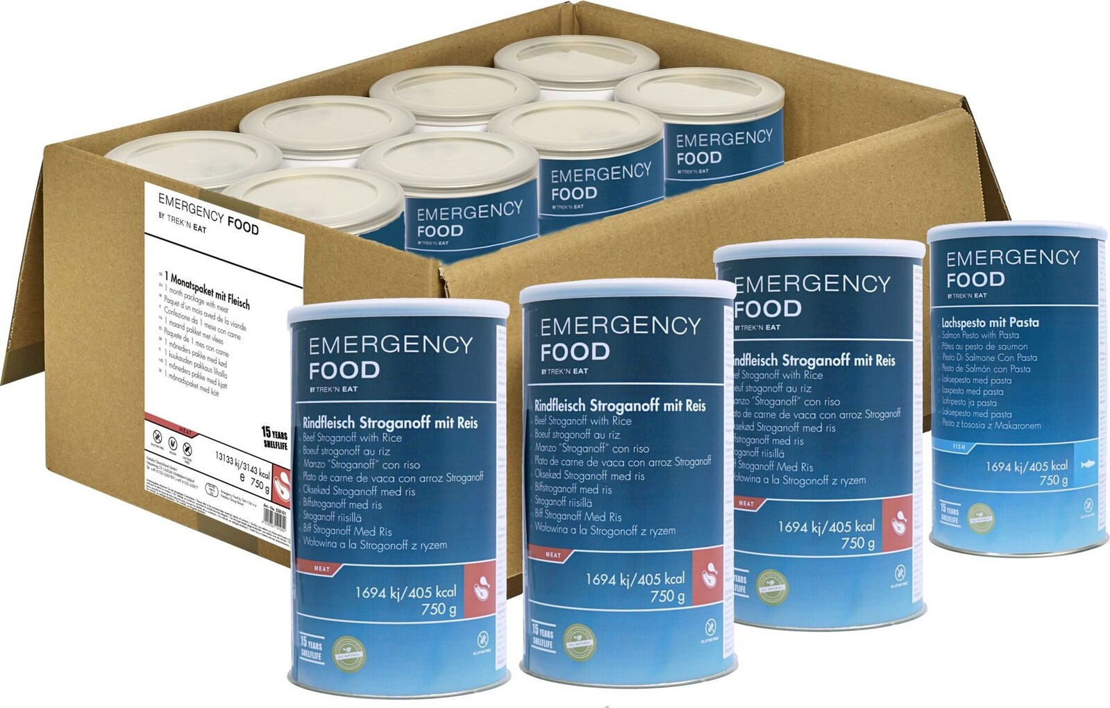 Trek'n eat Mesačný balíček trvanlivej stravy, mäsový