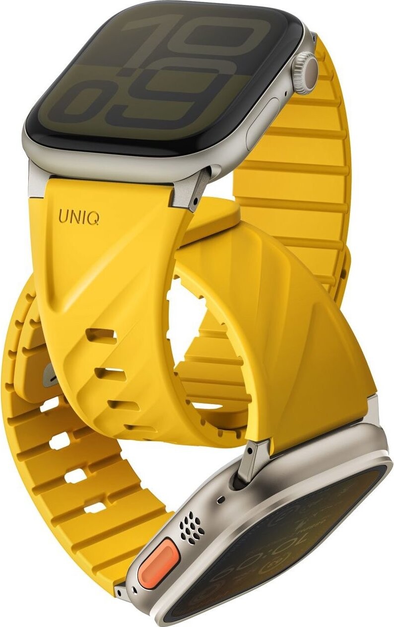 UNIQ Fluo pre Apple Watch 49/46/45/44/42/41/40 mm, Golden yellow