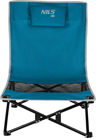 NILS Camp NC3306 Skládací plážové křeslo, modré / šedé