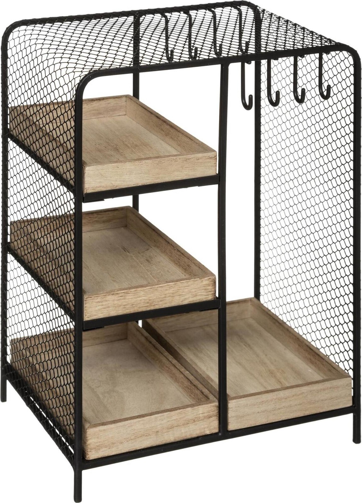 Atmosphera Stojan na šperky Arty s policami, čierny