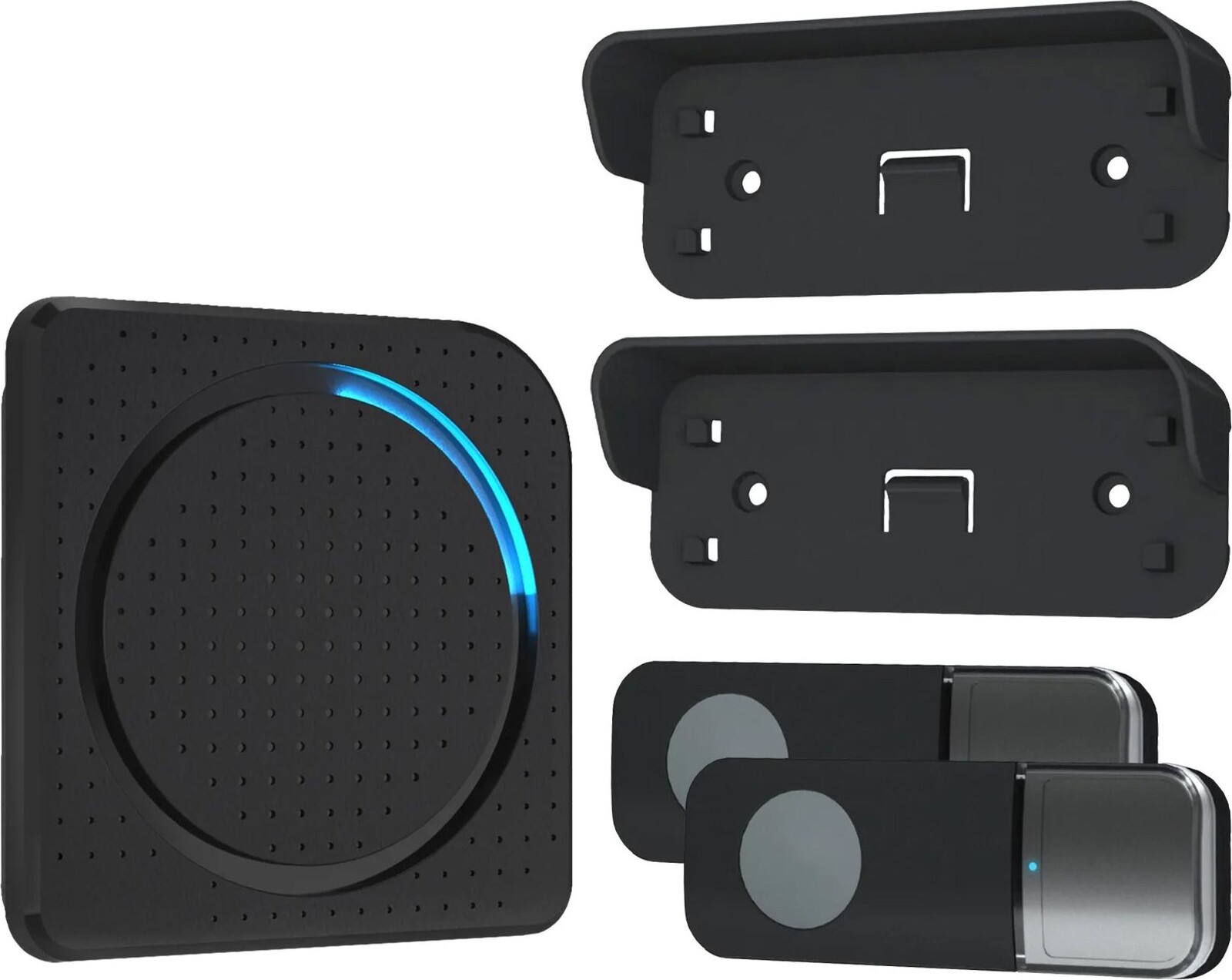 Solight 1L67BDT bezdrátový zvonek, 2 tlačítka, do zásuvky, 200 m, learning code, černý