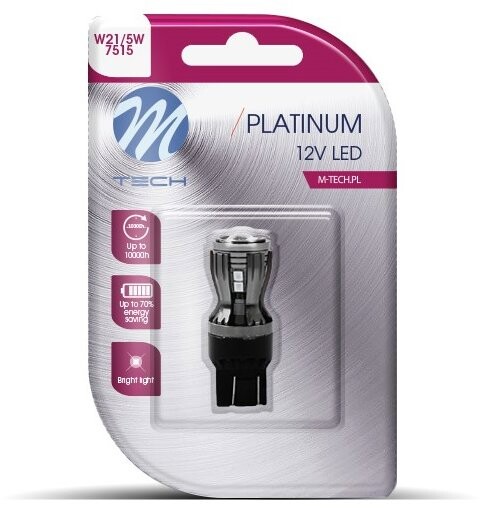 M-Tech W21/5W W3x16q 14 LED červené 1 ks