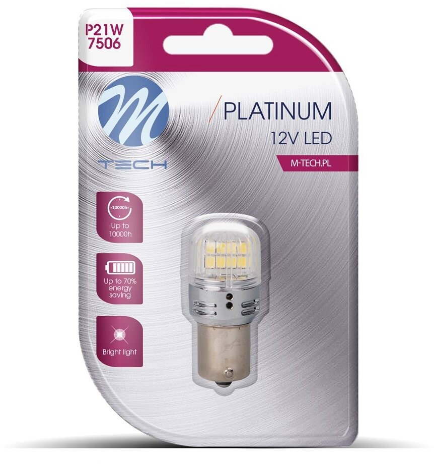 M-Tech BA15s P21/5 W 12 – 30 V 16 LED biele 1 ks