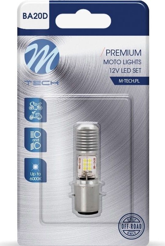 M-Tech LED S2 BA20D 12x3030SMD 10 – 80 V AC/DC biele