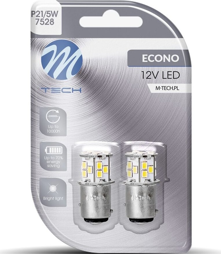 M-Tech BAY15d P21/5W 21 LED biele 2 ks