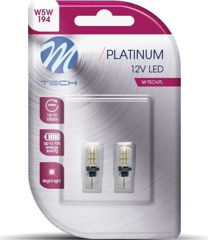 M-Tech W5W W2.1x9.5d 20 LED biele 2 ks