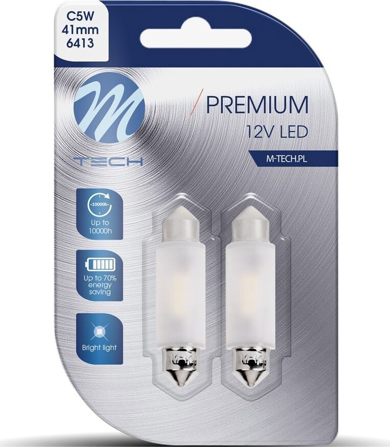 M-Tech PREMIUM C5W 41 mm 2 LED biele 2 ks