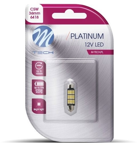 M-Tech C5W 36 mm 9 LED biele 1 ks