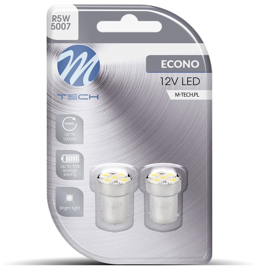 M-Tech BA15s R5W 12 V 5 LED biela 2 ks