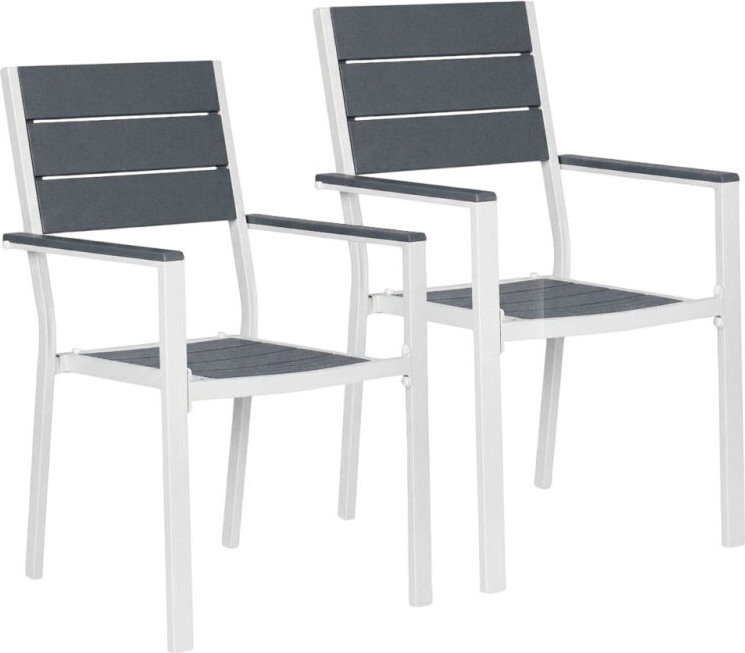 MultiGarden YC-051KD Sada zahradních židlí HDPE/ocel, 2 ks, šedobílé