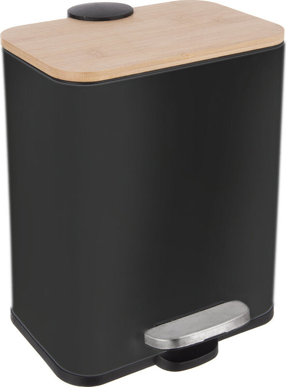 ORION BLACK Koš odpadkový 5 l s pedálem nerez/UH + bam. víko